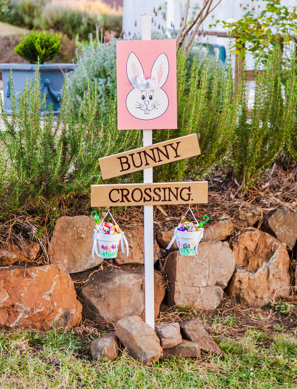 The bunny crossing sign for Easter