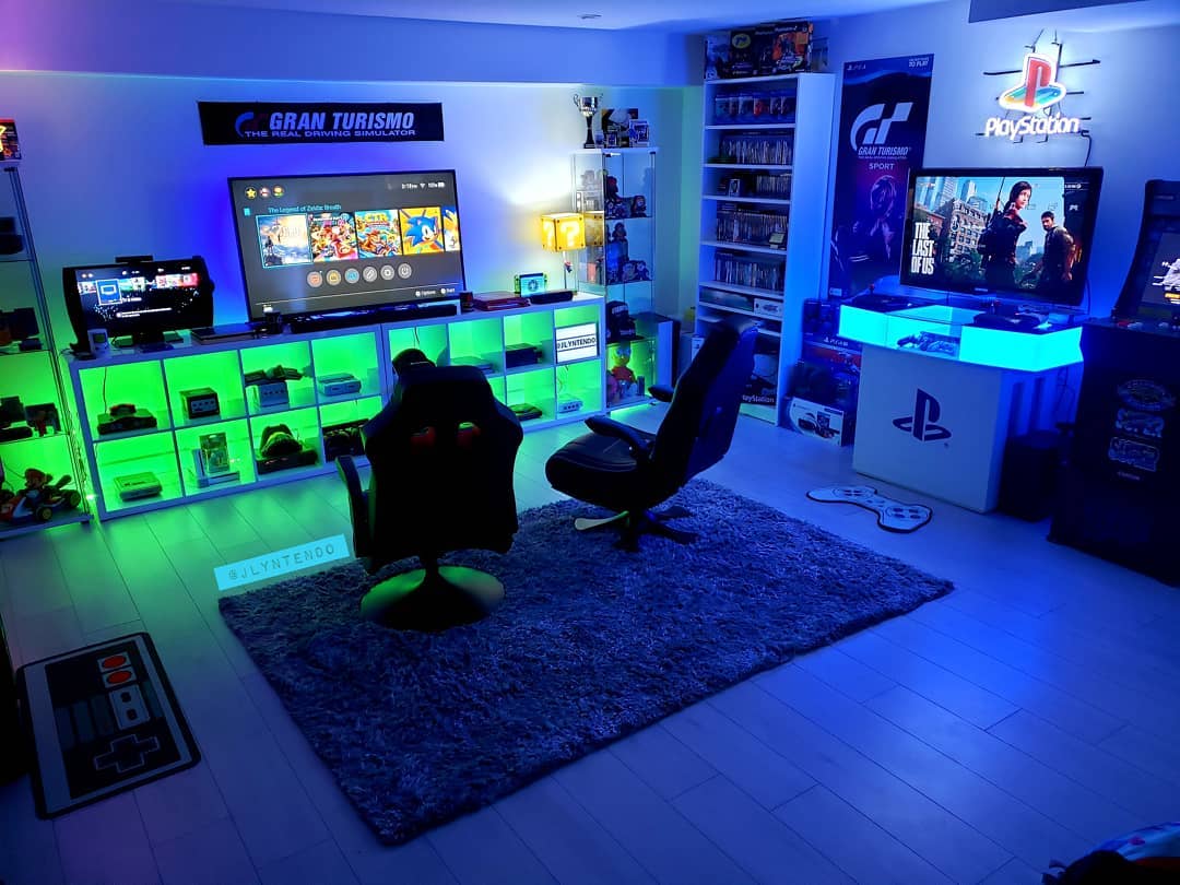 Gaming room man cave concept