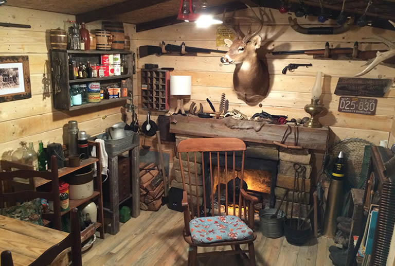 Rustic themed man cave
