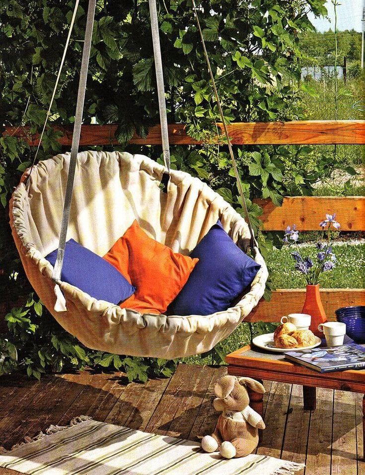 Summer basket swing for patios