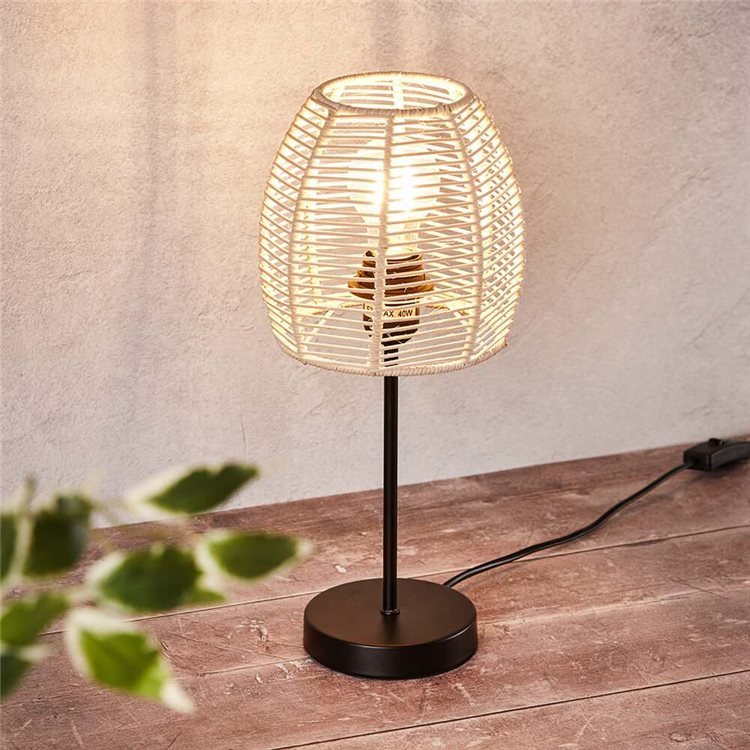 Contrast Rattan Table Lamp