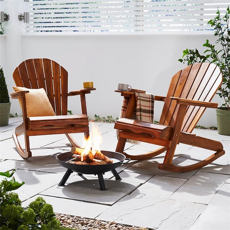 Lincombe Adirondack Teak Hardwood Garden Rocking Chair