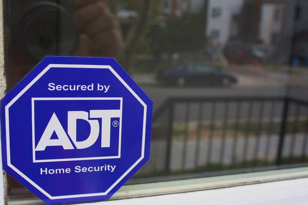 ADT Security sticker on the window