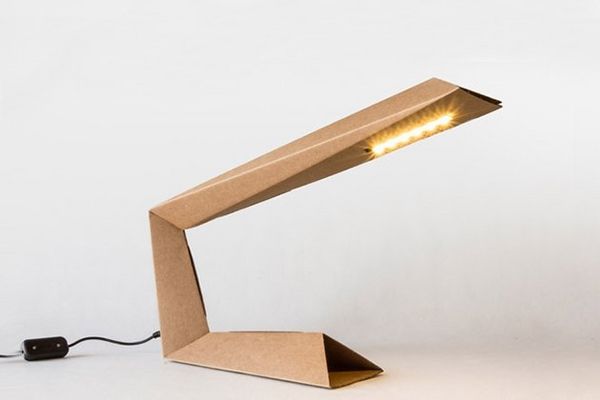 DIY cardboard desk lamp design