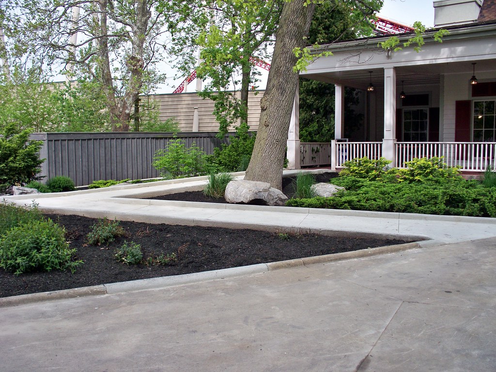 Front garden and driveway with stone edging