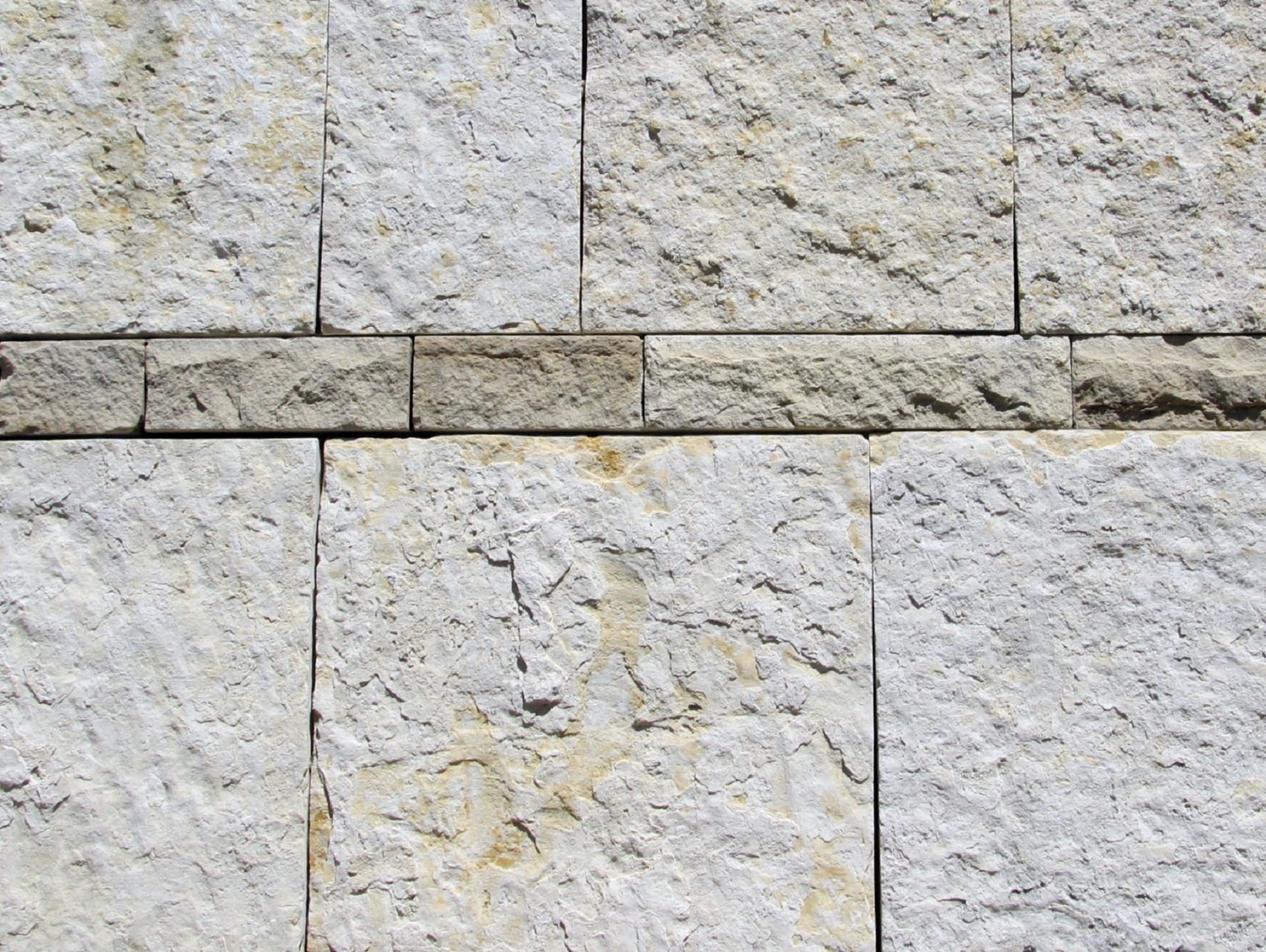 Limestone block wall closeup