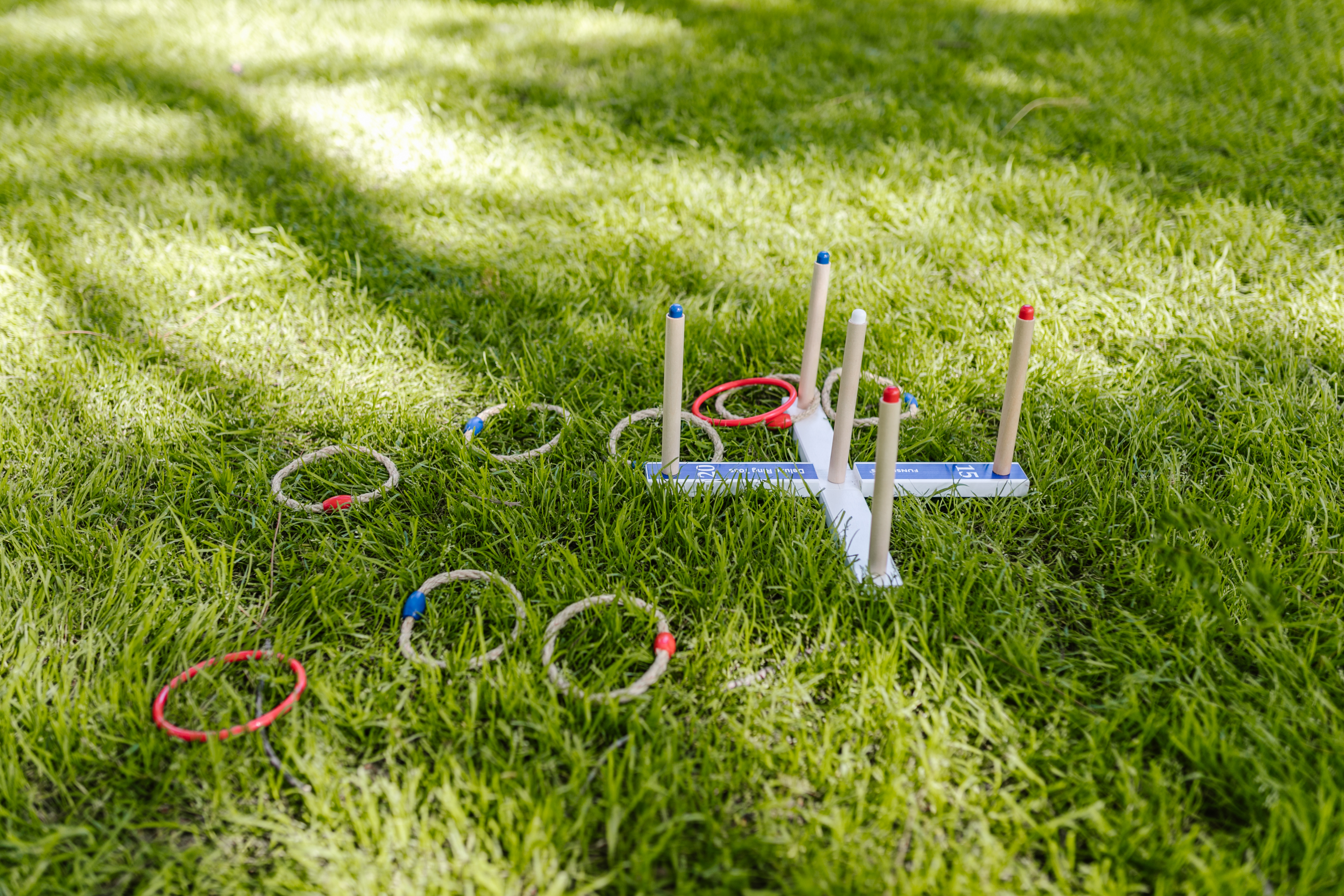 Ring toss on the lawn