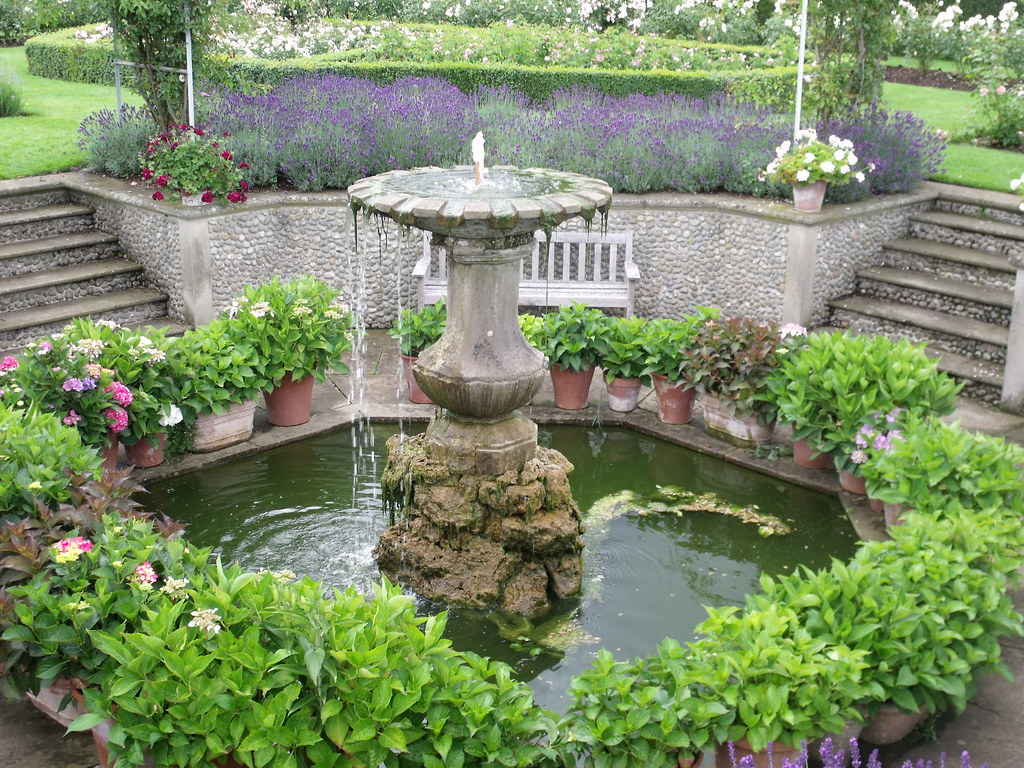 Walled Garden at Houghton Hall with fountain centrepiece