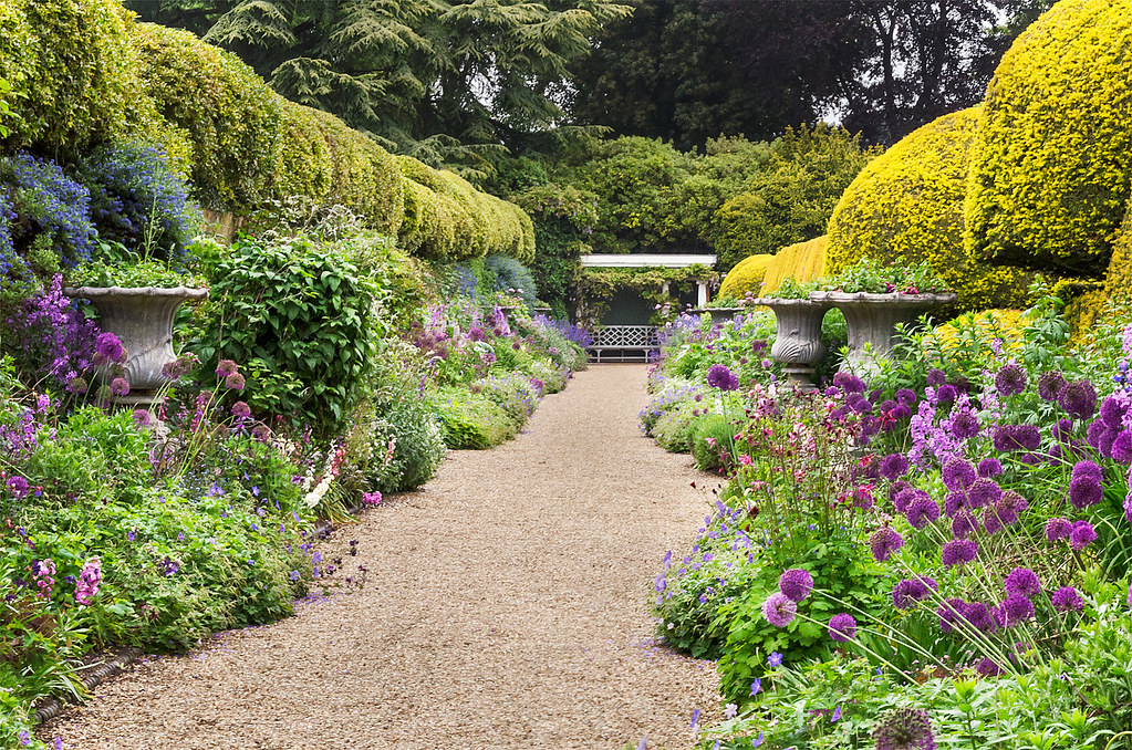 Herbaceous Borders at Ascott House Gardens, Bedfordshire, England
