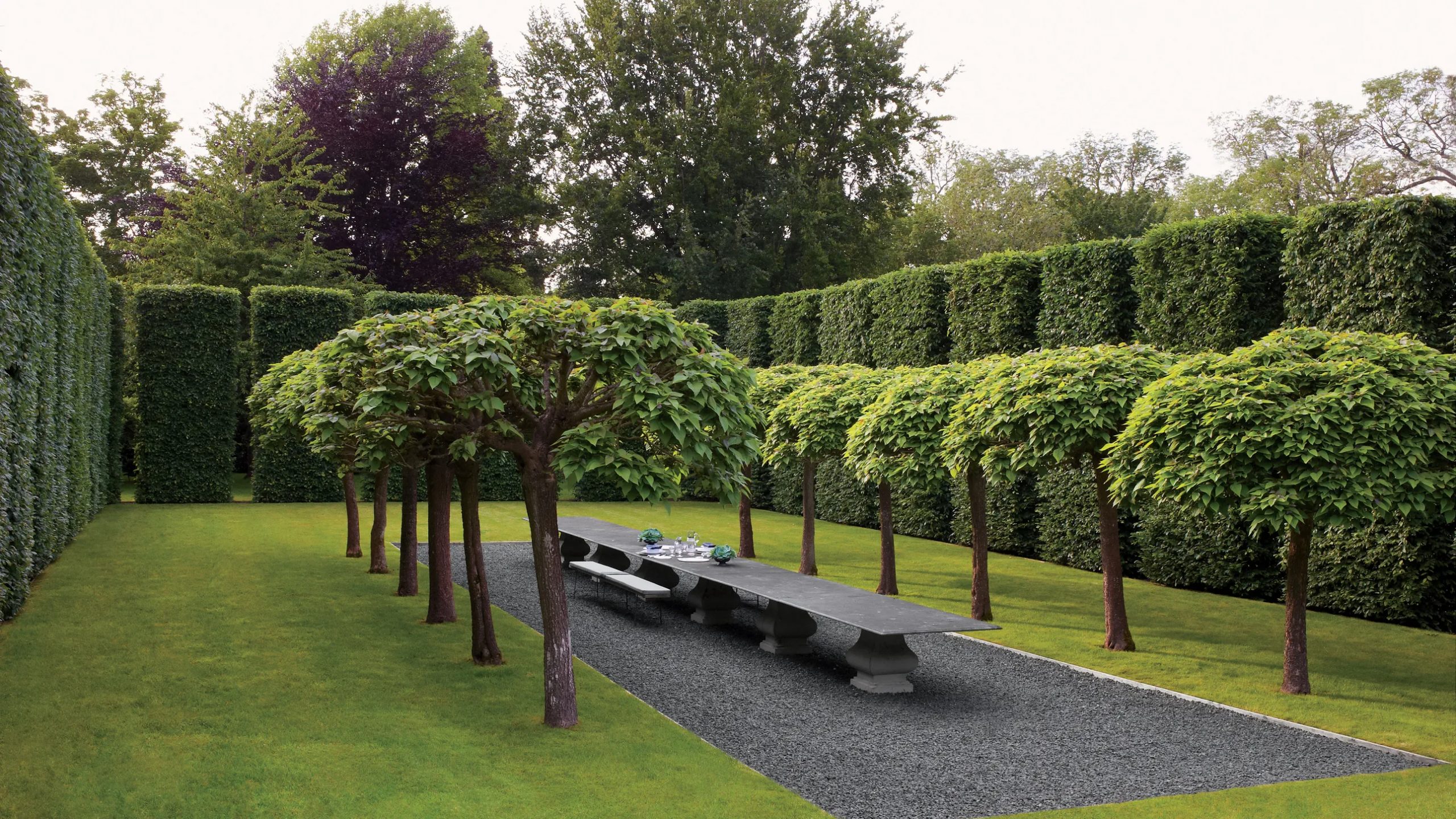 French garden design focusing on symmetry