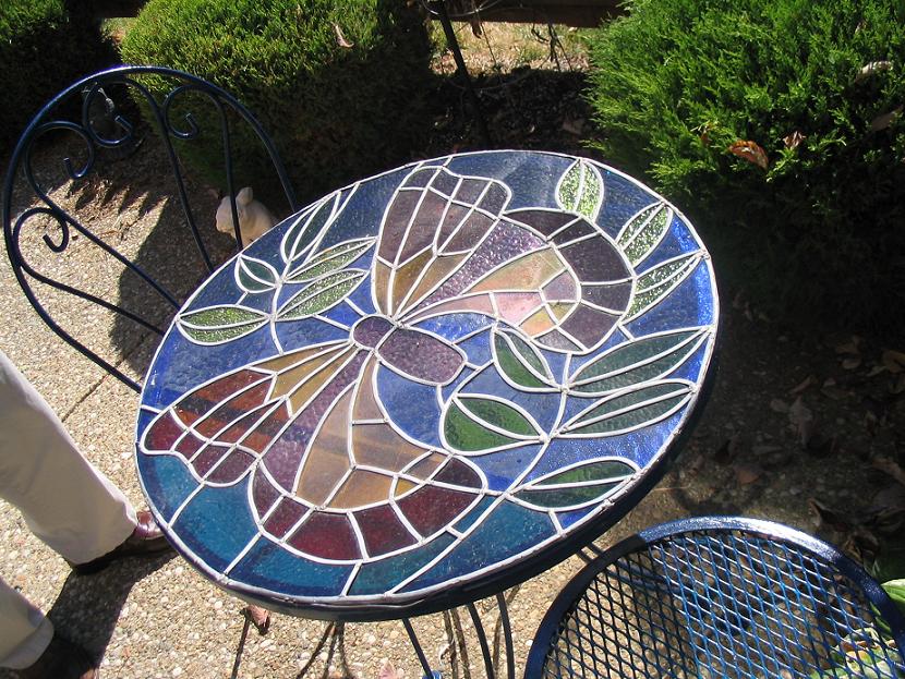 Mosaic tile garden table