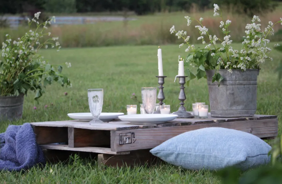 Boho picnic table made form pallets