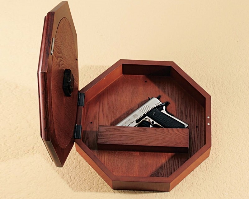 Behind the wall clock safe storage