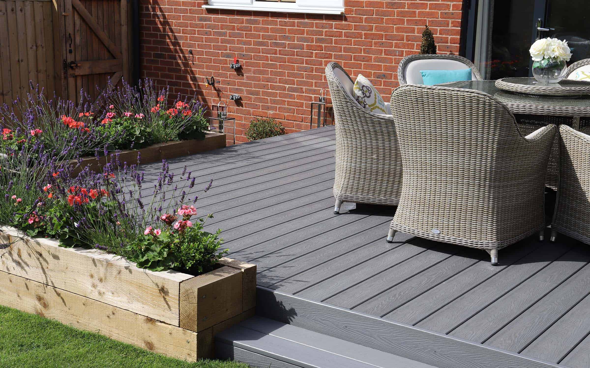 Composite small decking material