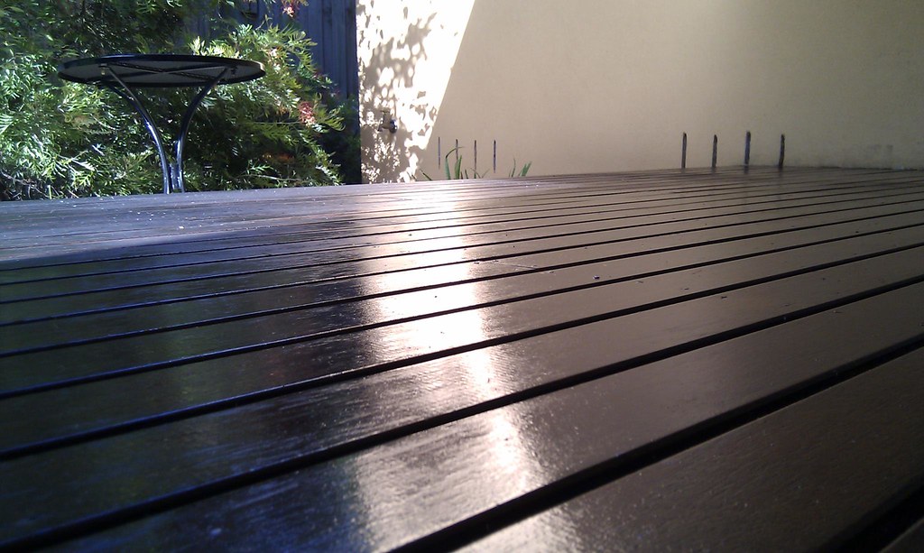 Newly oiled deck