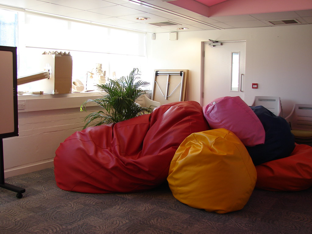Massive beanbags in different colours