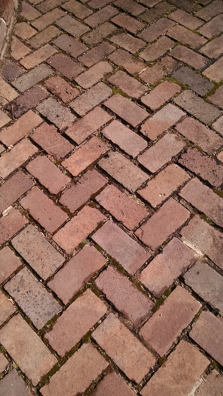 Brick path in herringbone pathway