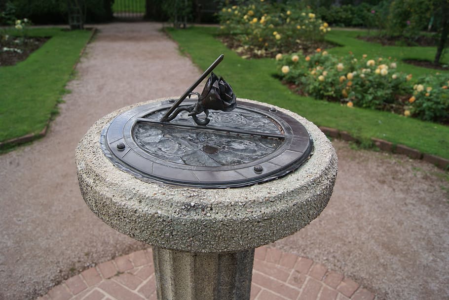 Garden stone sundial