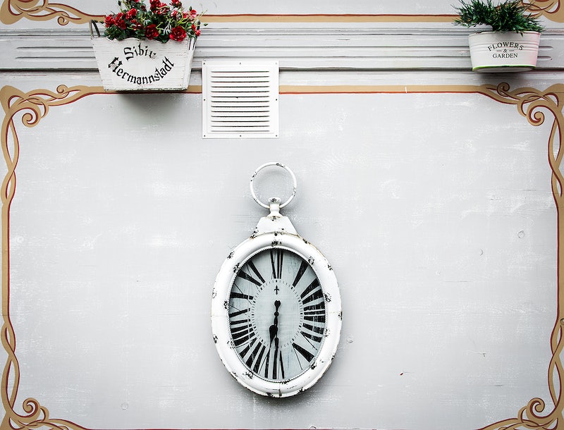 Outdoor white clock