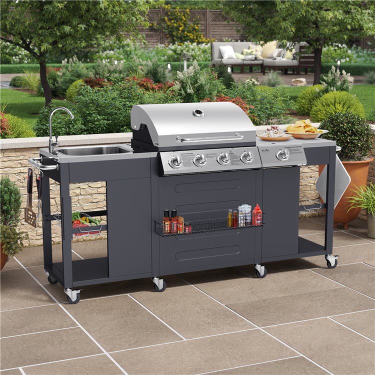 BillyOh Alabama 4 Burner Gas BBQ with Sink