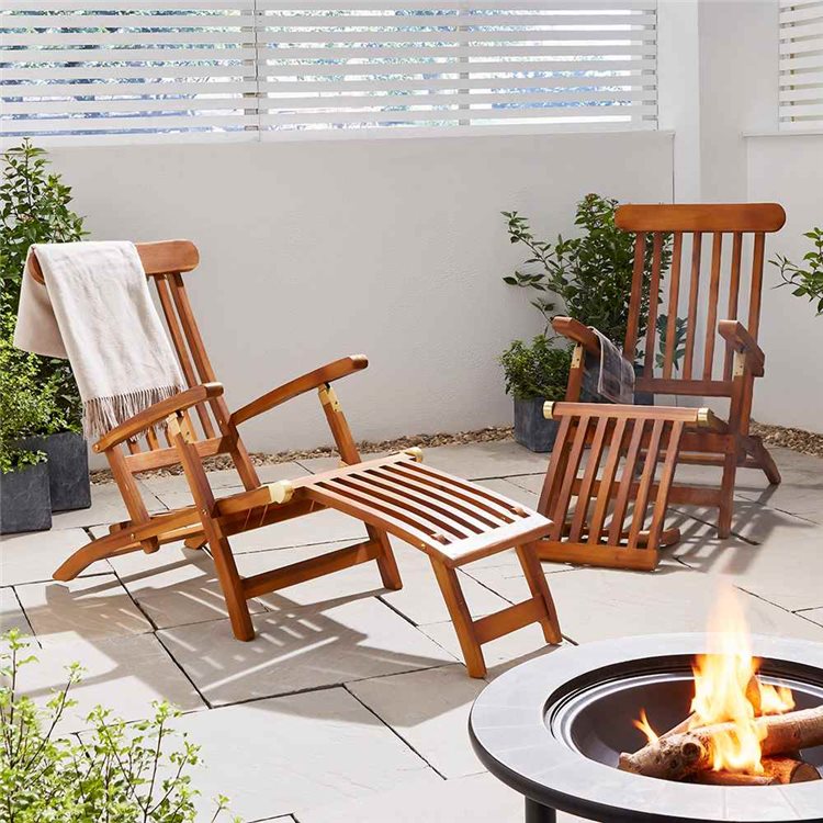 Bantham Teak Hardwood Steamer Lounger