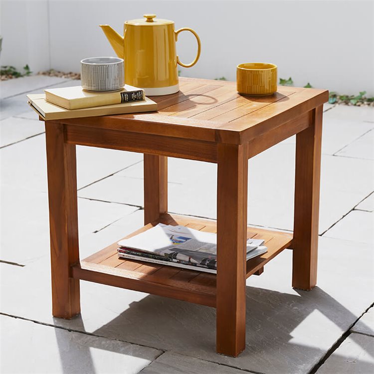 Teak Square Side Table