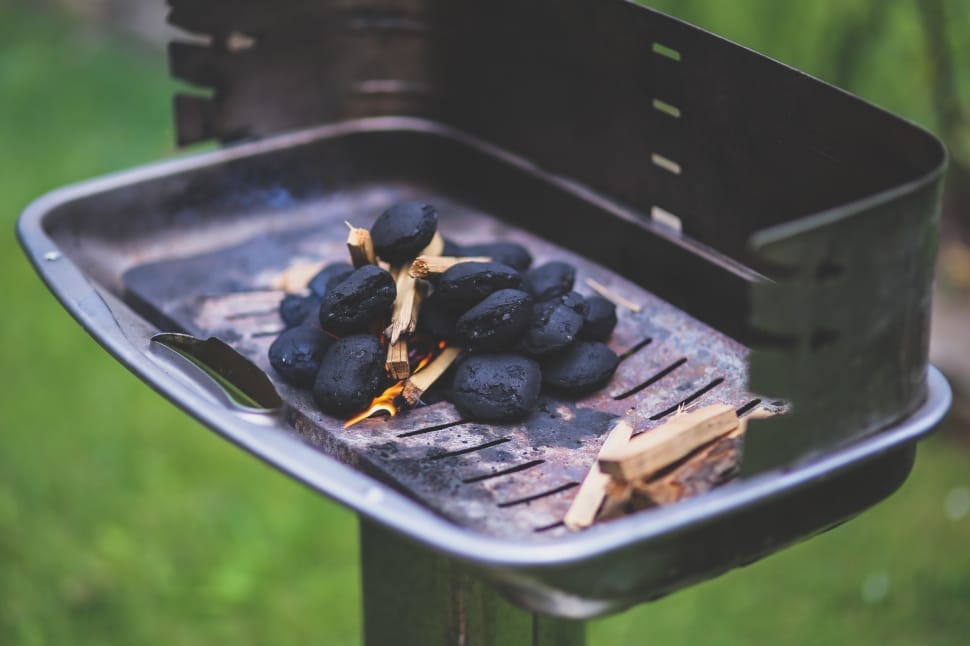 Firing up a charcoal grill