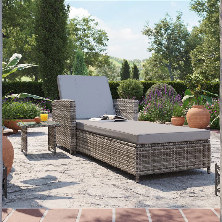 BillyOh Asti Rattan Sun Lounger with Small Table