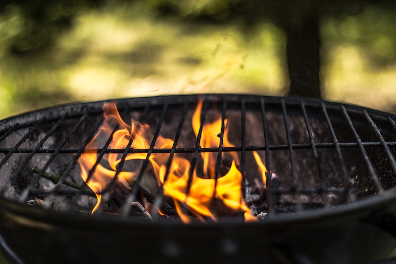 BBQ charcoal grill fire