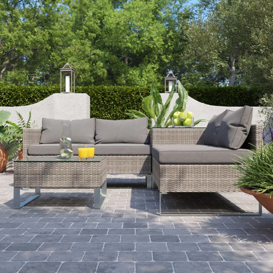 BillyOh Salerno 4 Seater Corner Rattan Sofa Set With Storage