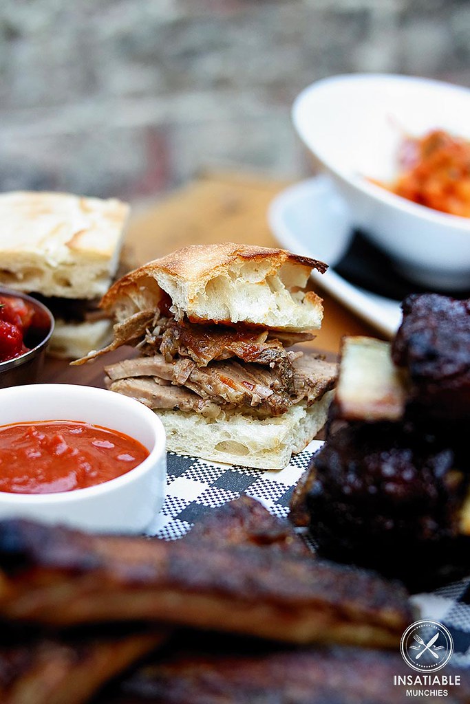 Close-up smoked brisket sliders.