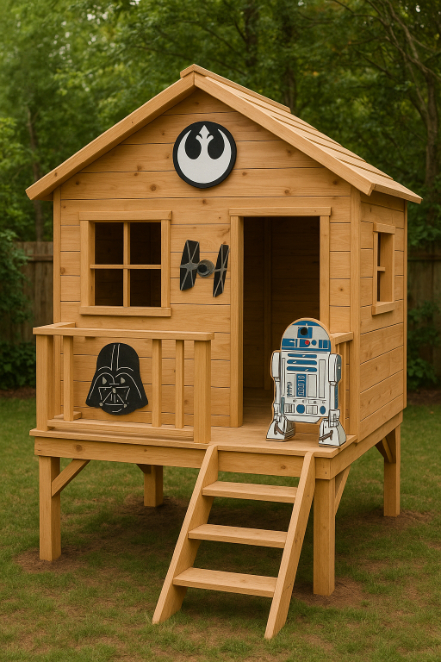A Star Wars themed wooden playhouse